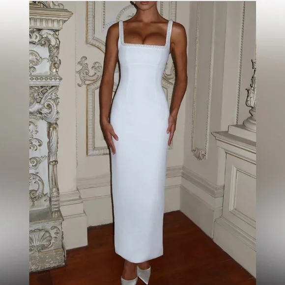 Ines maxi bridal Square Neck Bodycon Dress - Picture 2 of 8